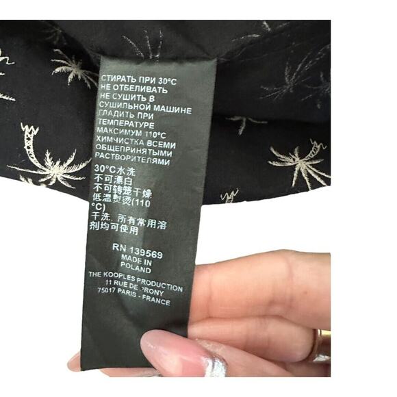 The Koopies Sport Mens Button-Down Shirt Long Sleeve Palm Trees Black Casual XL - Picture 9 of 10